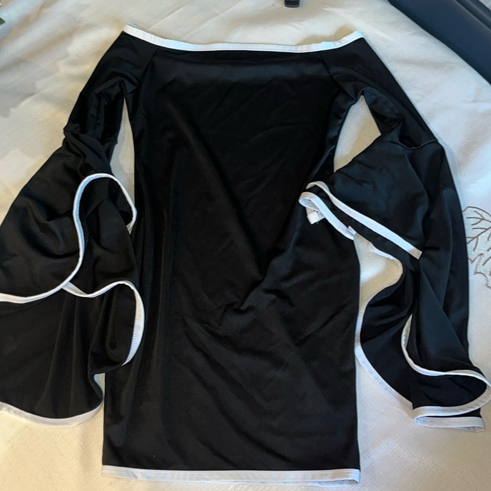Black Bell Sleeve Cocktail Dress